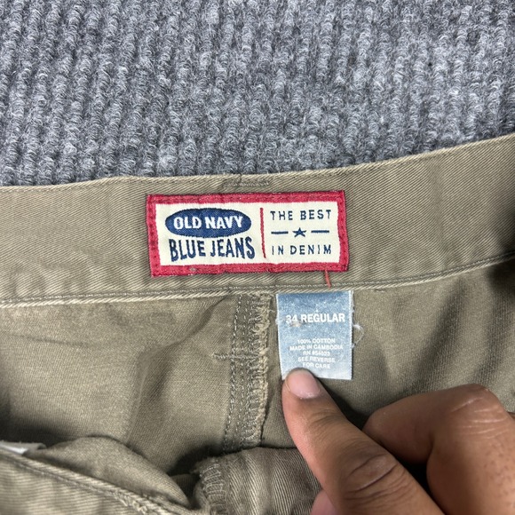 Vintage Old Navy Pants Men's 34x32 Carpenter Khaki Cotton Workwear Skater Y2K - Picture 5 of 9